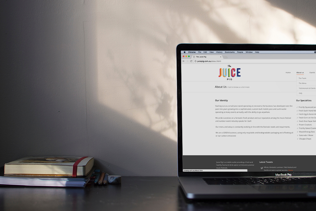 Juice Pig Website Design